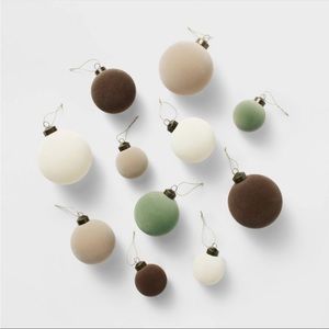 Set of 11 Velvet Christmas Ornaments Neutral - Threshold Studio Mcgee